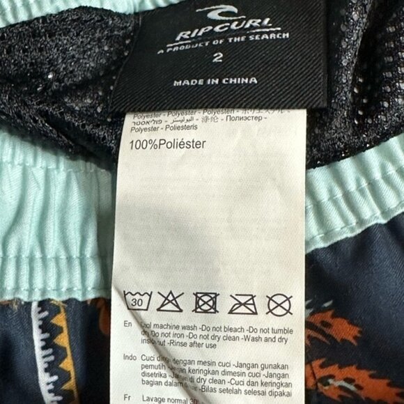 Rip Curl Mirage Palm Daze Blue Swim Shorts Size 2 - Picture 10 of 10
